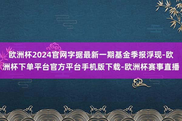 欧洲杯2024官网字据最新一期基金季报浮现-欧洲杯下单平台官方平台手机版下载-欧洲杯赛事直播