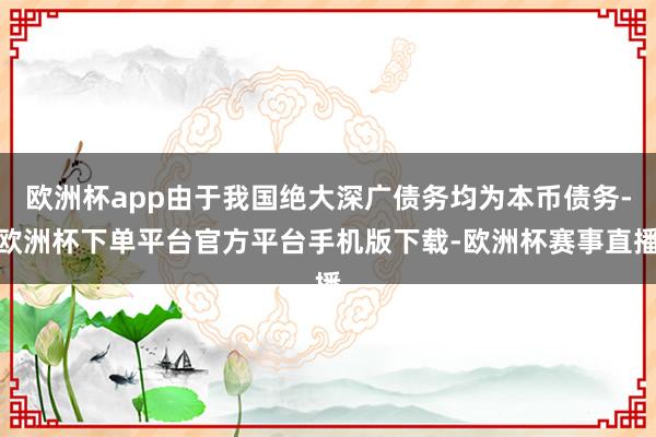 欧洲杯app由于我国绝大深广债务均为本币债务-欧洲杯下单平台官方平台手机版下载-欧洲杯赛事直播