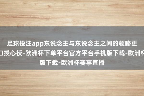 足球投注app东说念主与东说念主之间的领略更多依赖于口授心授-欧洲杯下单平台官方平台手机版下载-欧洲杯赛事直播