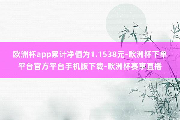 欧洲杯app累计净值为1.1538元-欧洲杯下单平台官方平台手机版下载-欧洲杯赛事直播