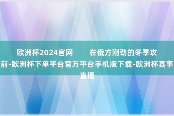 欧洲杯2024官网 在俄方刚劲的冬季攻势眼前-欧洲杯下单平台官方平台手机版下载-欧洲杯赛事直播