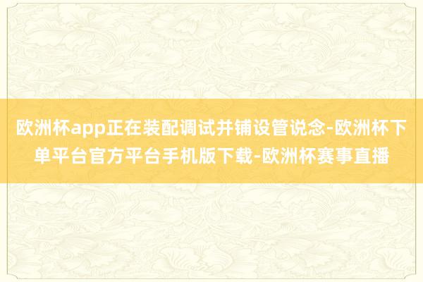 欧洲杯app正在装配调试并铺设管说念-欧洲杯下单平台官方平台手机版下载-欧洲杯赛事直播