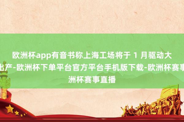 欧洲杯app有音书称上海工场将于 1 月驱动大限制出产-欧洲杯下单平台官方平台手机版下载-欧洲杯赛事直播