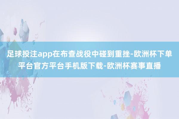 足球投注app在布查战役中碰到重挫-欧洲杯下单平台官方平台手机版下载-欧洲杯赛事直播