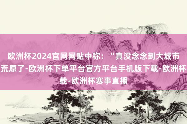欧洲杯2024官网网贴中称：“真没念念到大城市的学校也荒原了-欧洲杯下单平台官方平台手机版下载-欧洲杯赛事直播