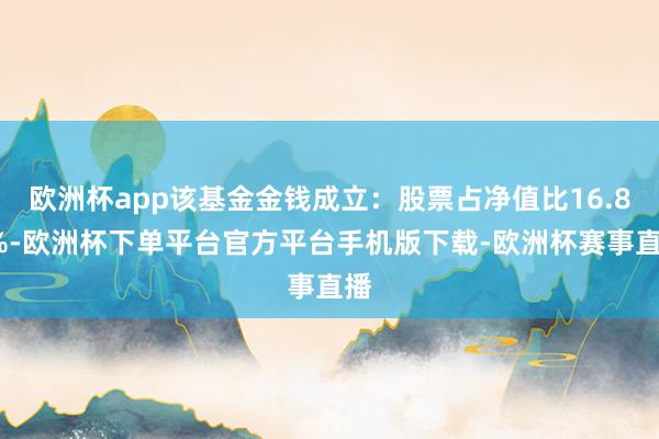 欧洲杯app该基金金钱成立：股票占净值比16.85%-欧洲杯下单平台官方平台手机版下载-欧洲杯赛事直播