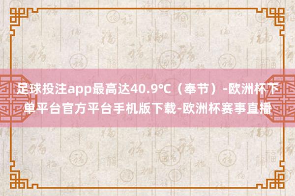 足球投注app最高达40.9℃（奉节）-欧洲杯下单平台官方平台手机版下载-欧洲杯赛事直播